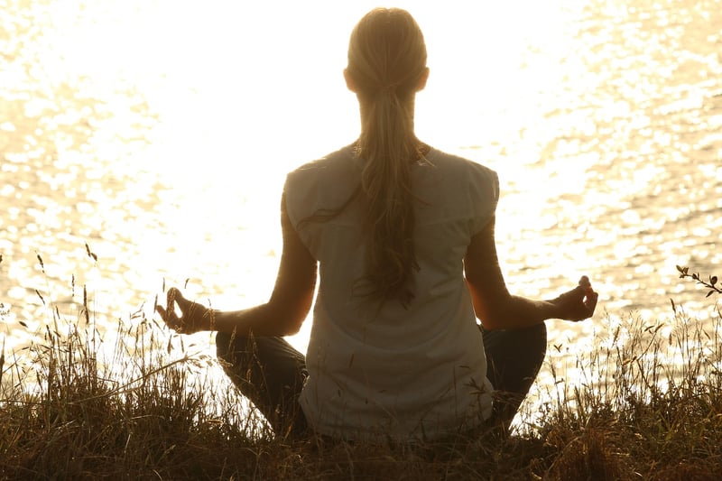 Woman practicing 4-7-8 breathing technique